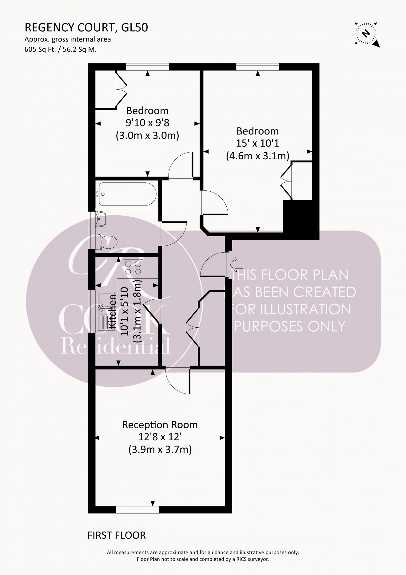 Floorplan for Brookbank Close, Cheltenham Town Centre
