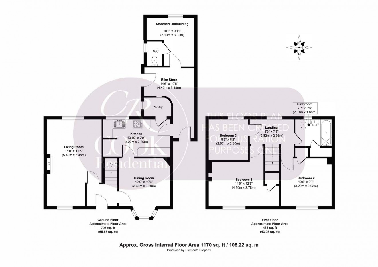 Floorplan for Churchill Drive, Charlton Kings, GL52