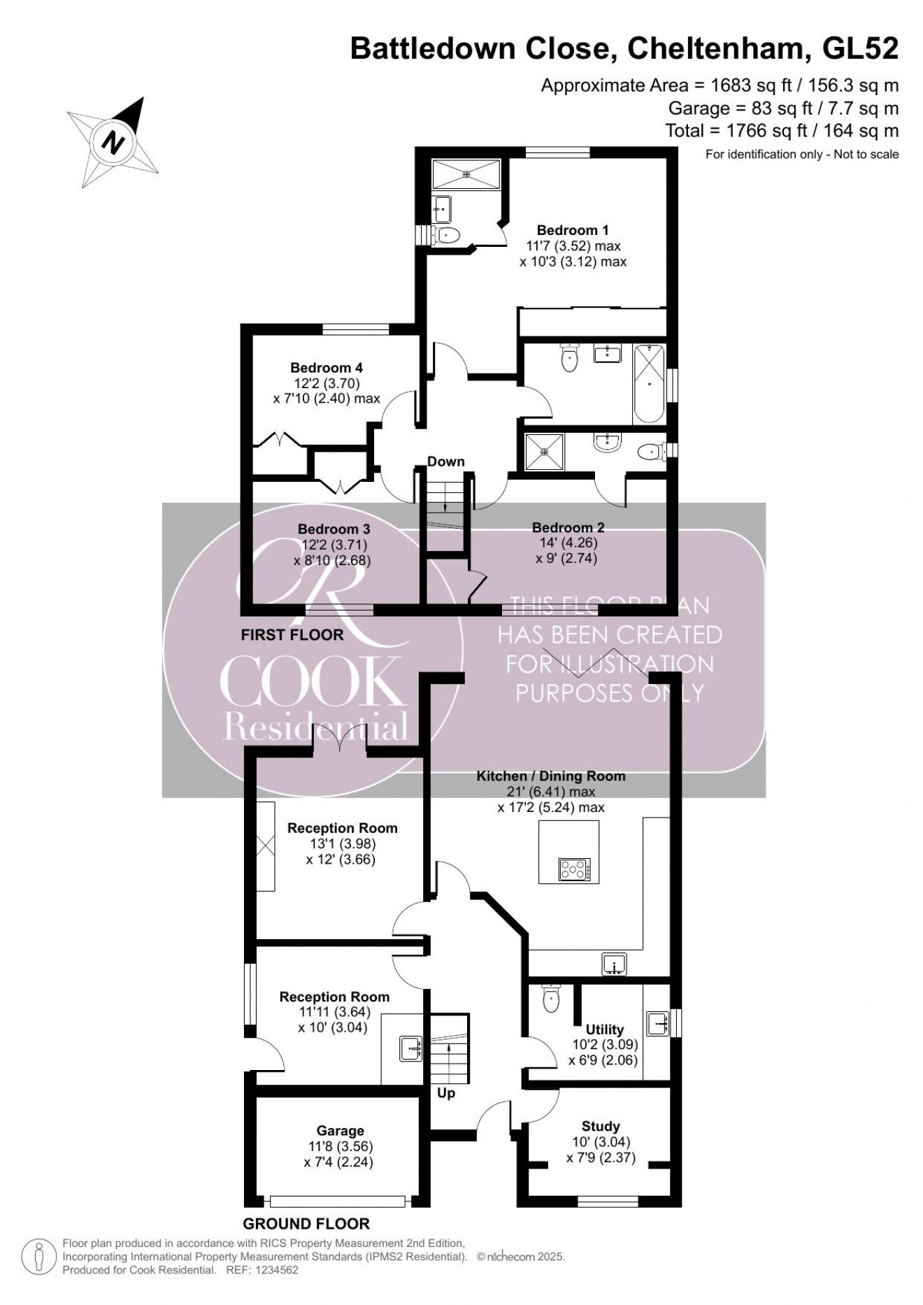 Floorplan for Battledown Close, Battledown