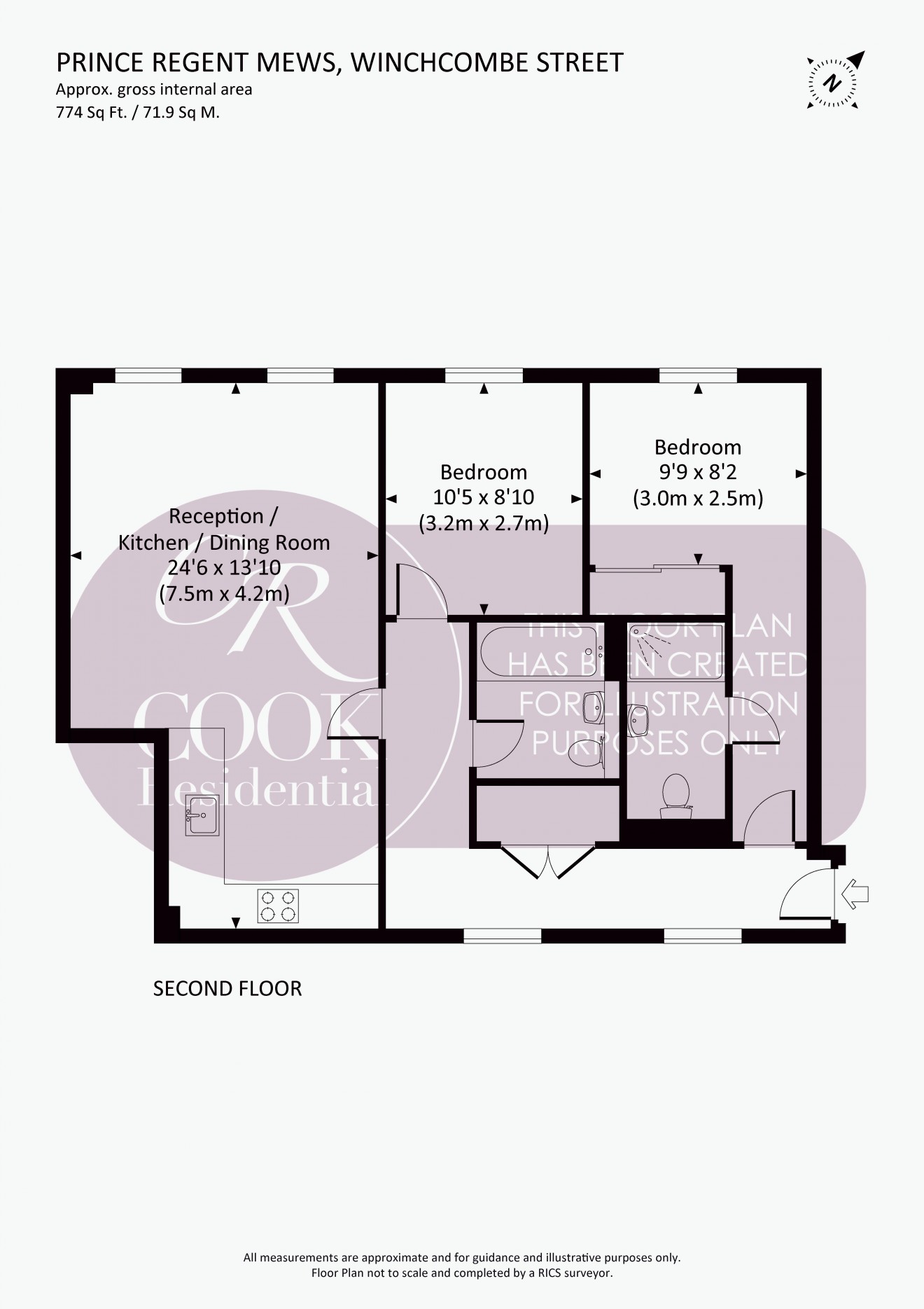 Floorplan for Prince Regent Mews, Cheltenham Town Centre, GL52 2AQ