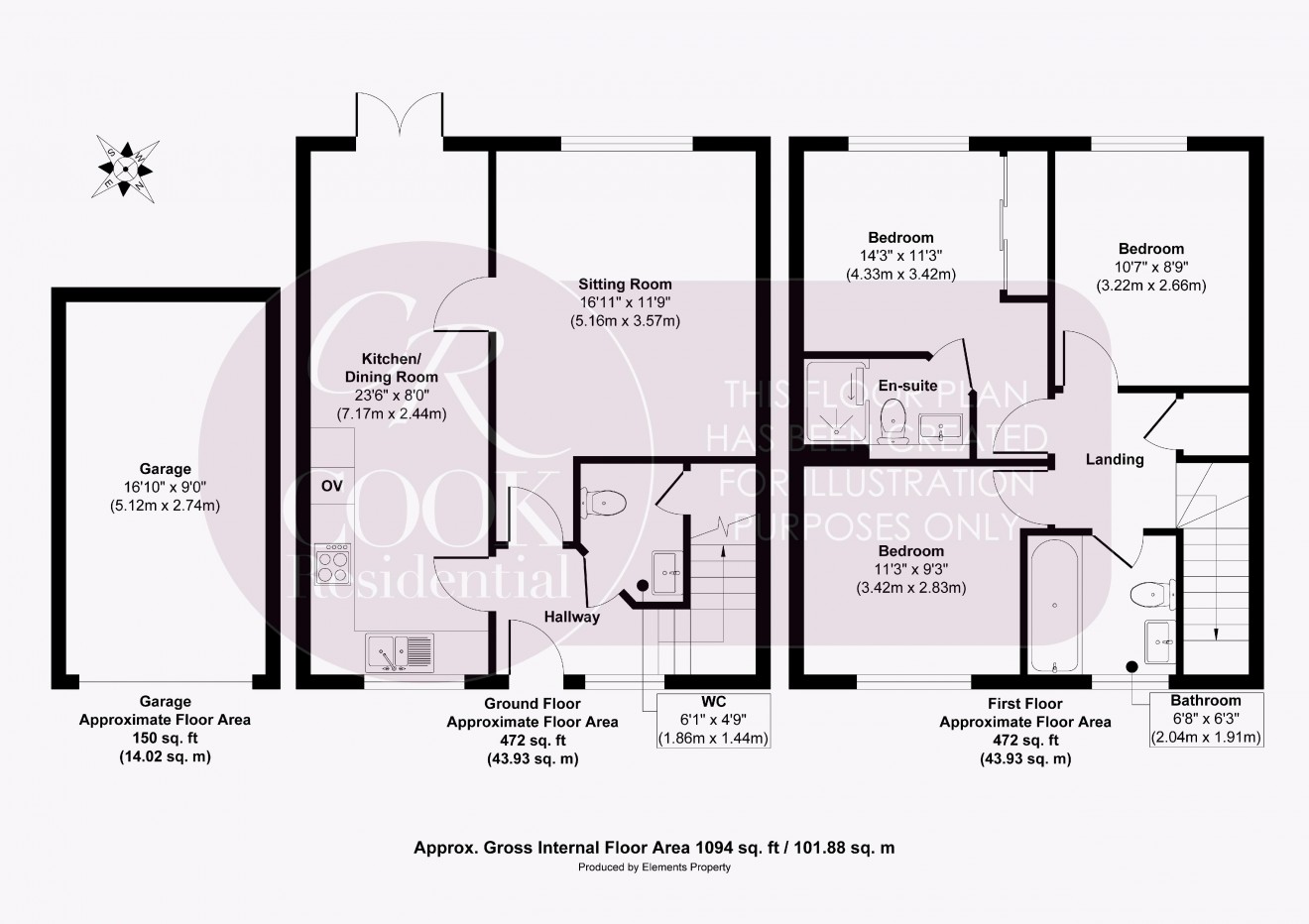 Floorplan for Little Owl Walk, Cheltenham, GL50 4GP