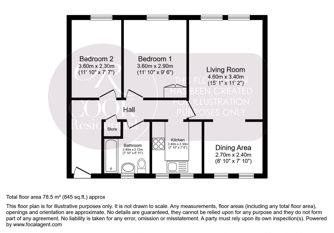 Floorplan for Hillcourt Road, Pittville