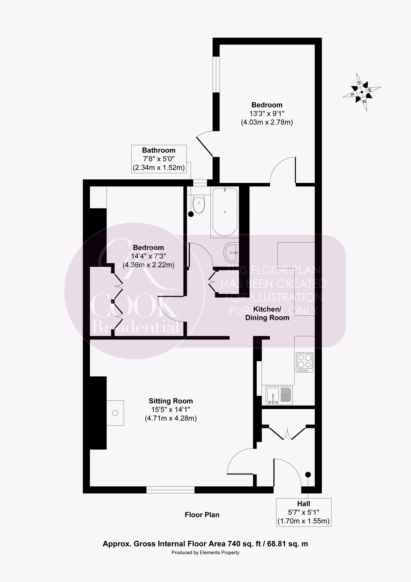 Floorplan for Clarence Square, Cheltenham Town Centre