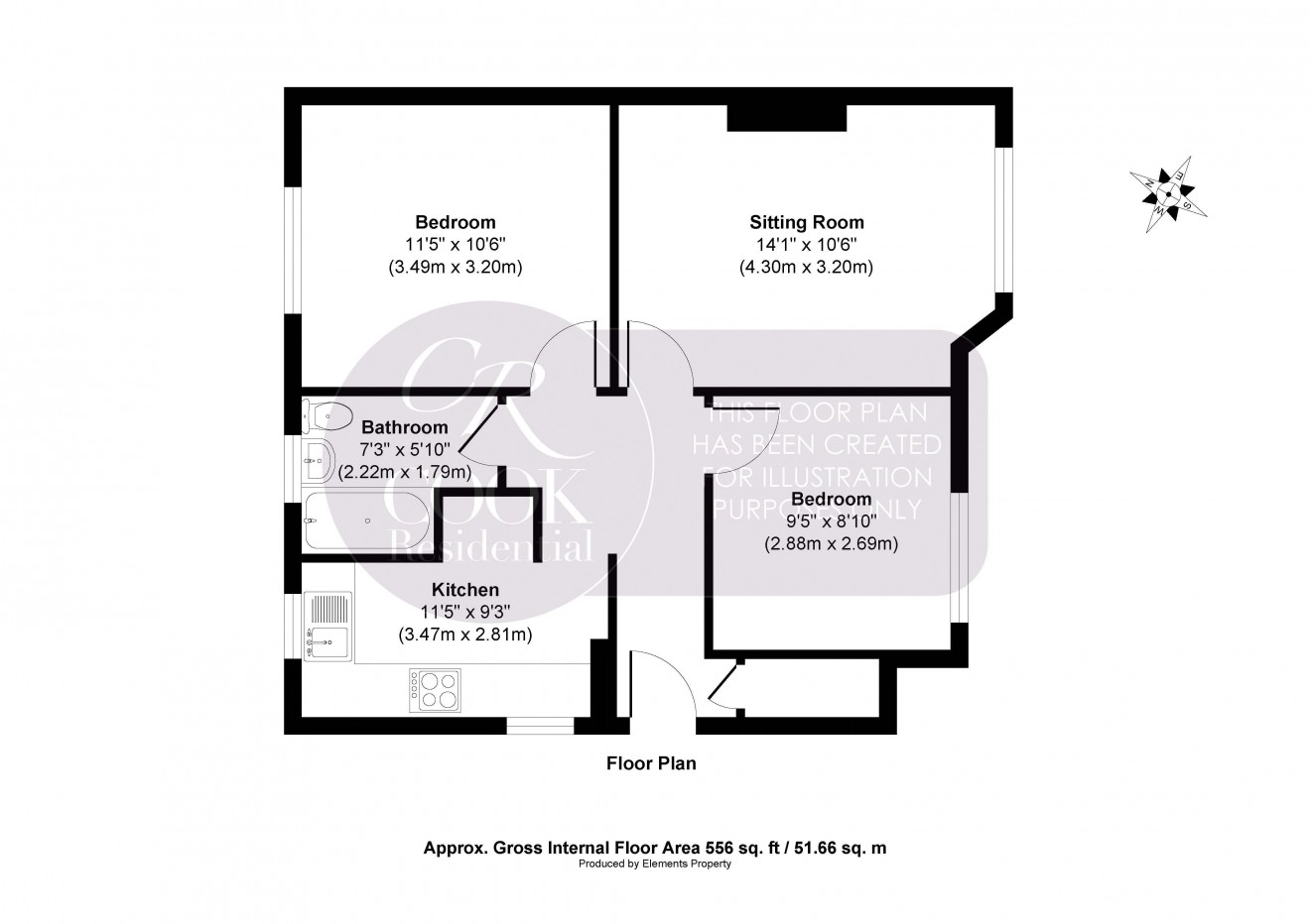 Floorplan for Pennsylvania Avenue, Cheltenham, GL51 7JL