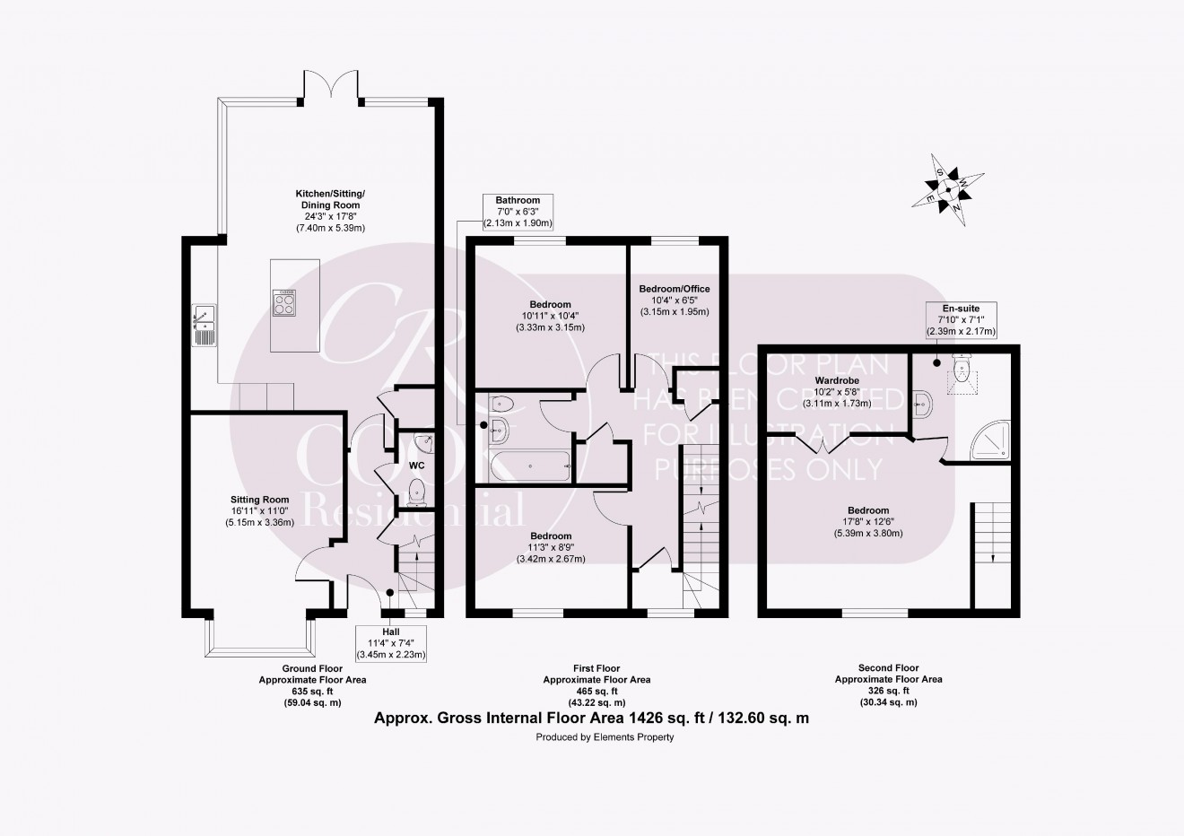 Floorplan for Cordwainers Road, Pittville, Cheltenham. GL52 2DQ