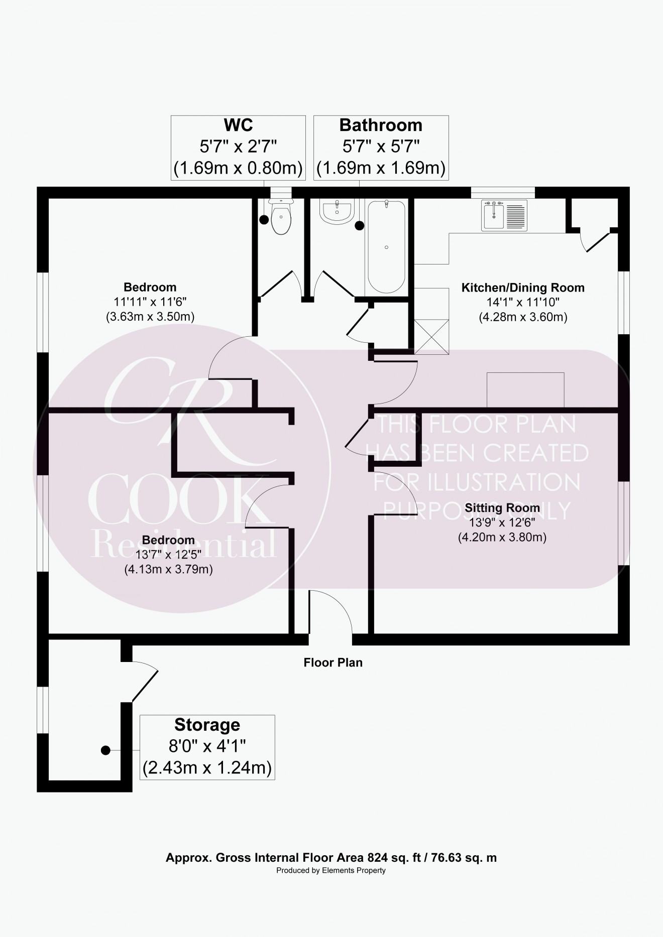 Floorplan for Grasmere Road, Cheltenham