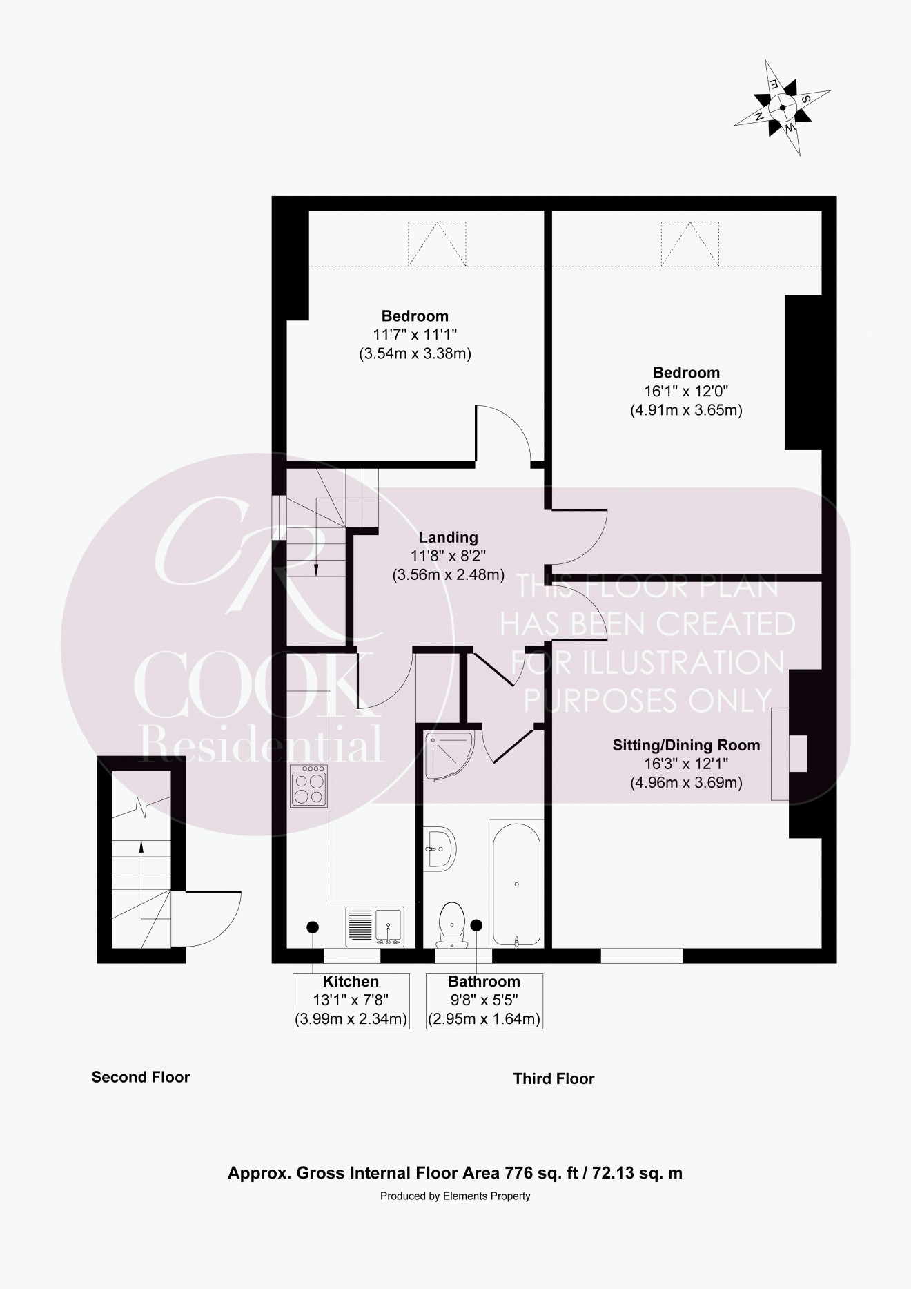 Floorplan for Evesham Road, Pittville