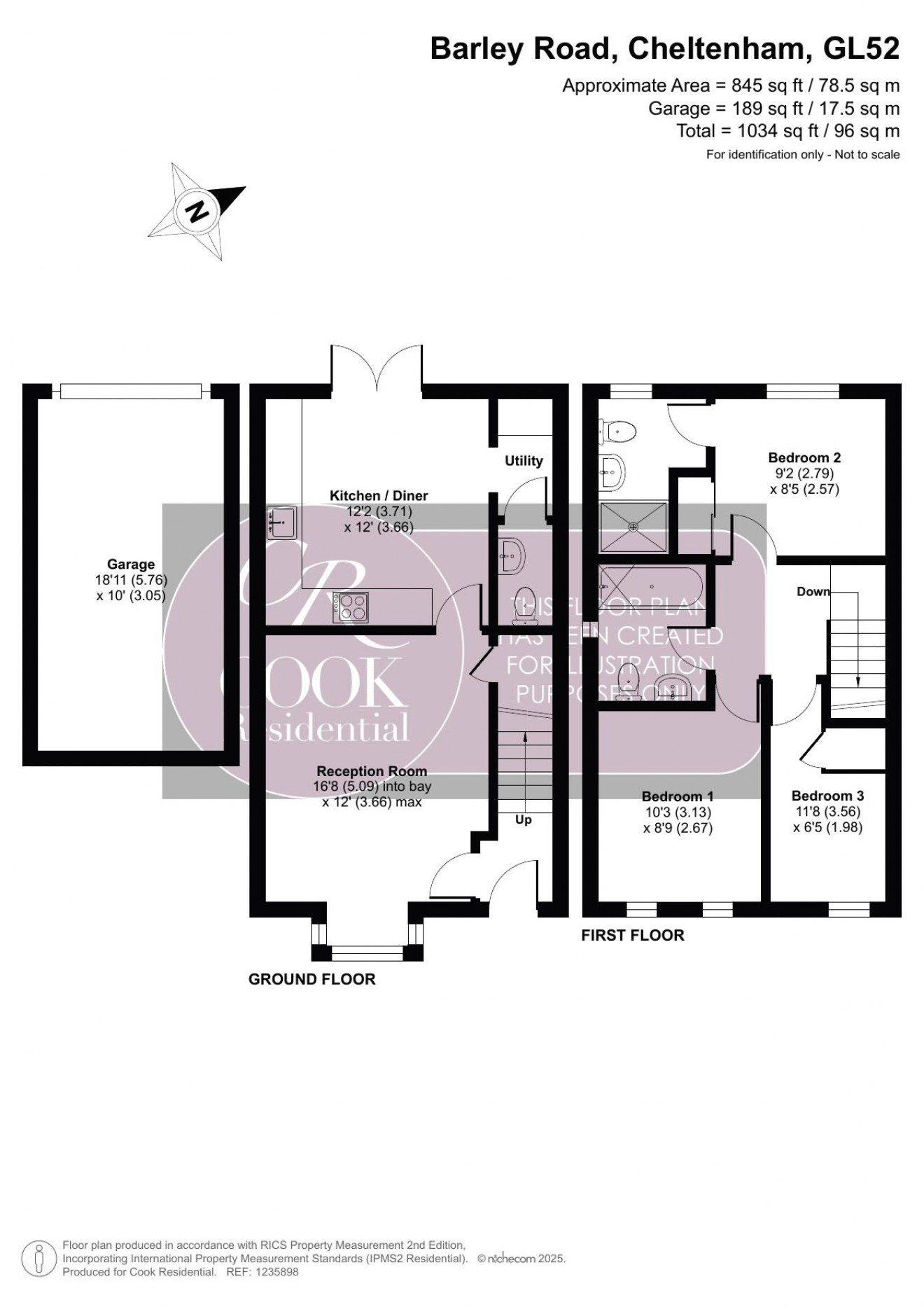 Floorplan for Barley Road, Prestbury