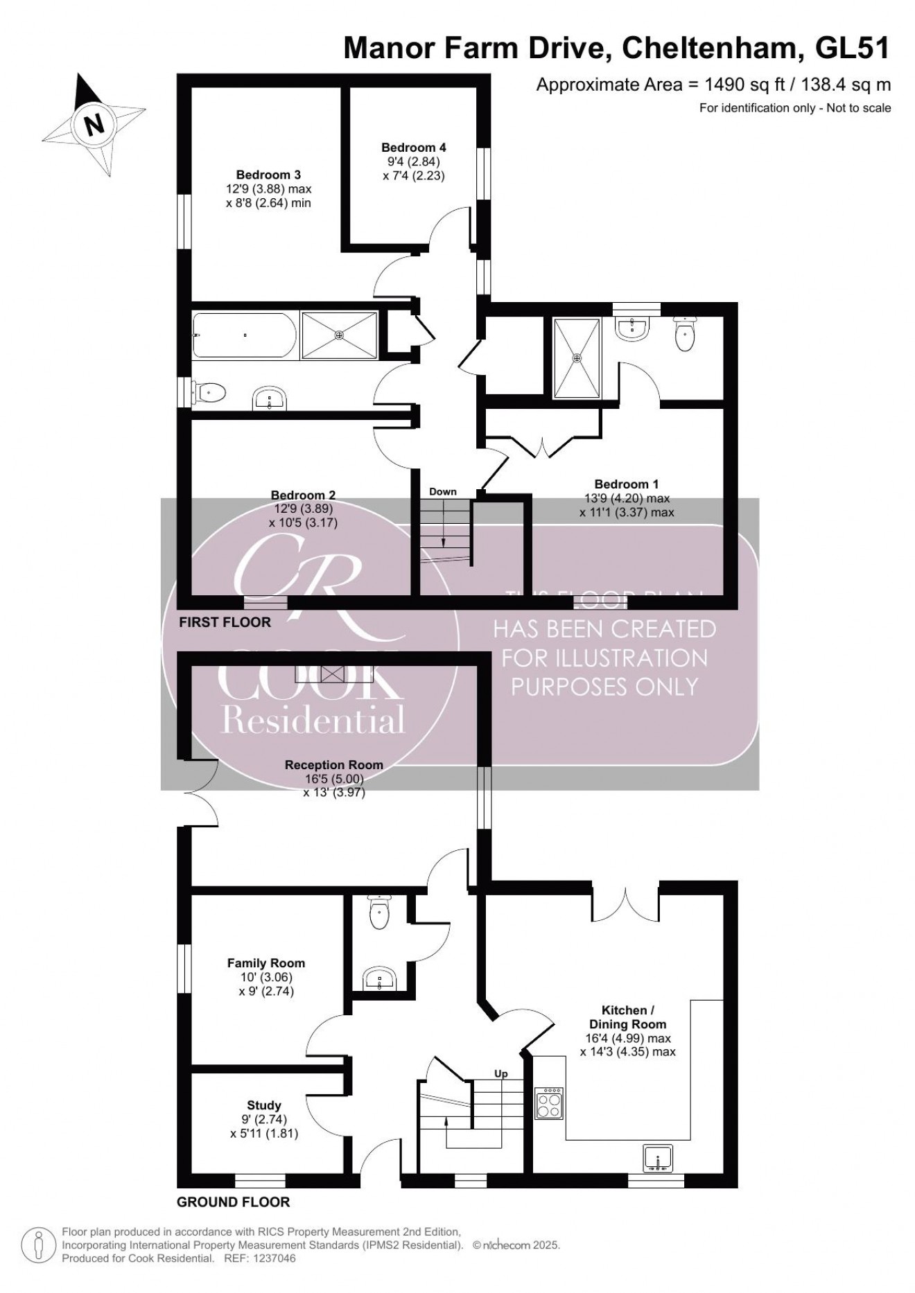 Floorplan for Manor Farm Drive, Up Hatherley