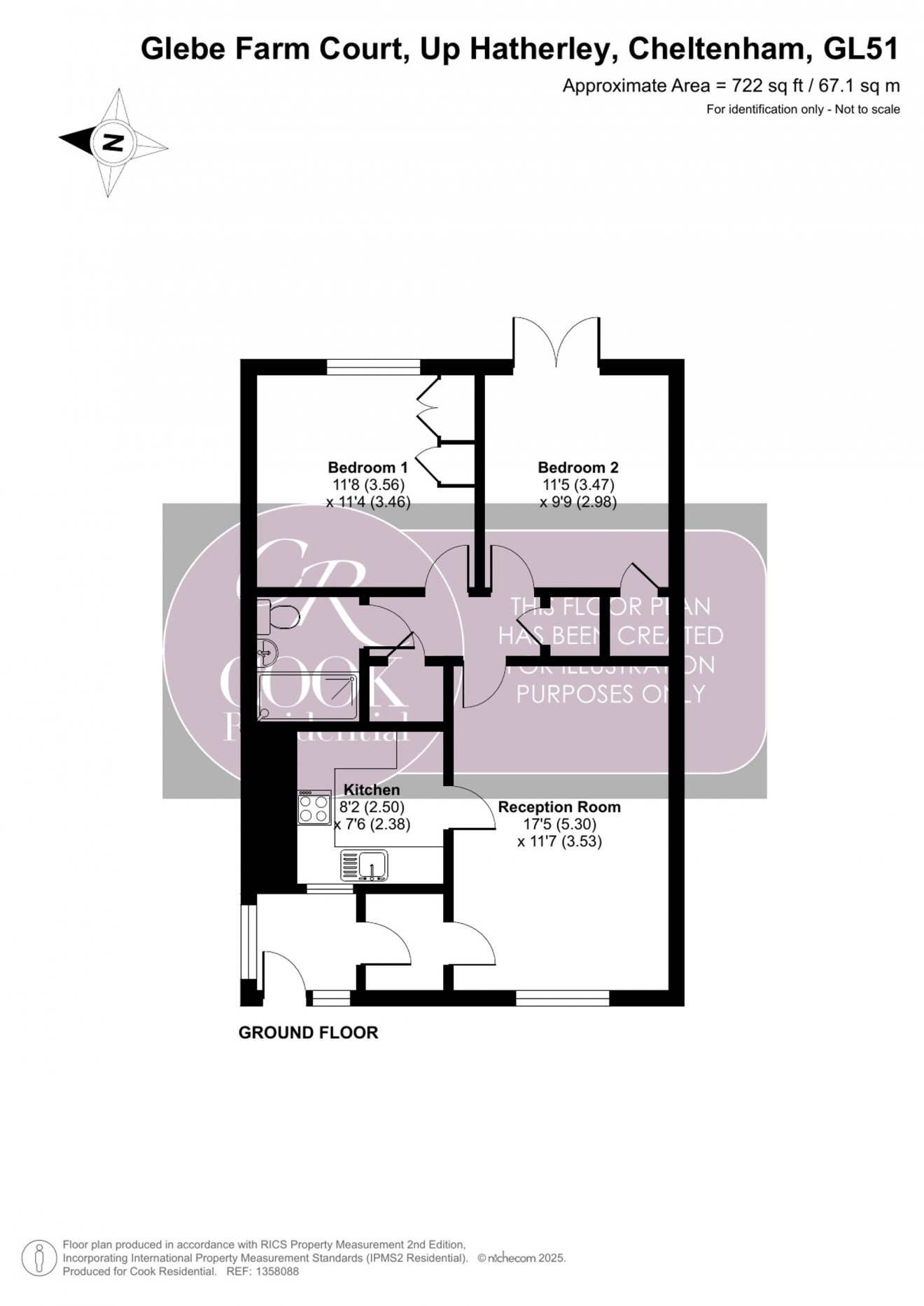 Floorplan for Glebe Farm Court, Up Hatherley