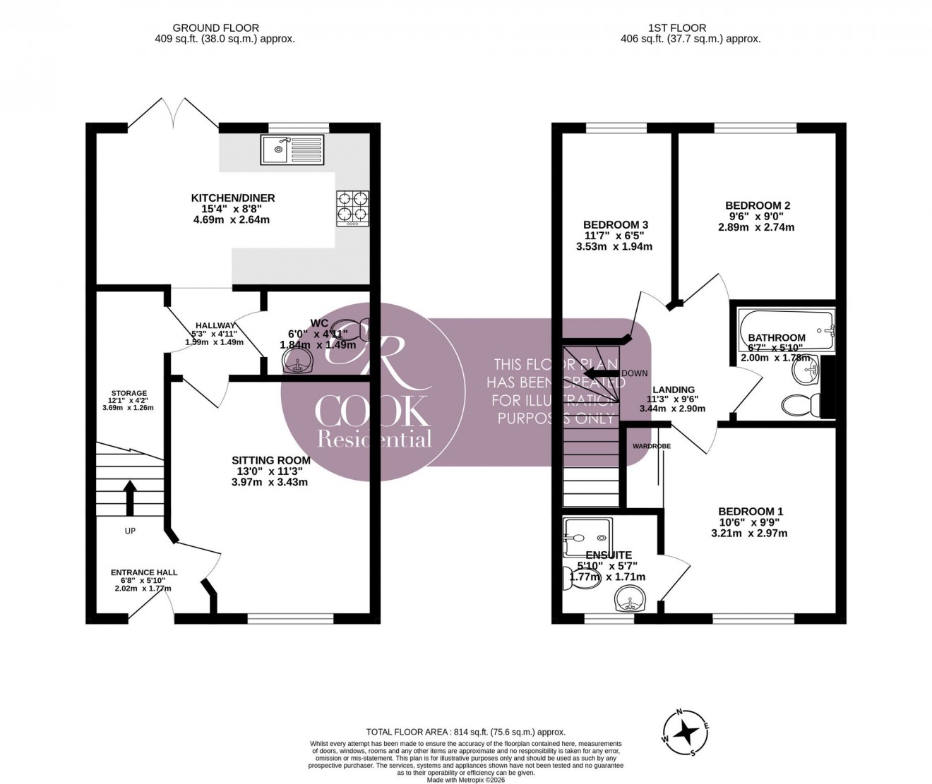 Floorplan for Sapperton Drive, Bishops Cleeve