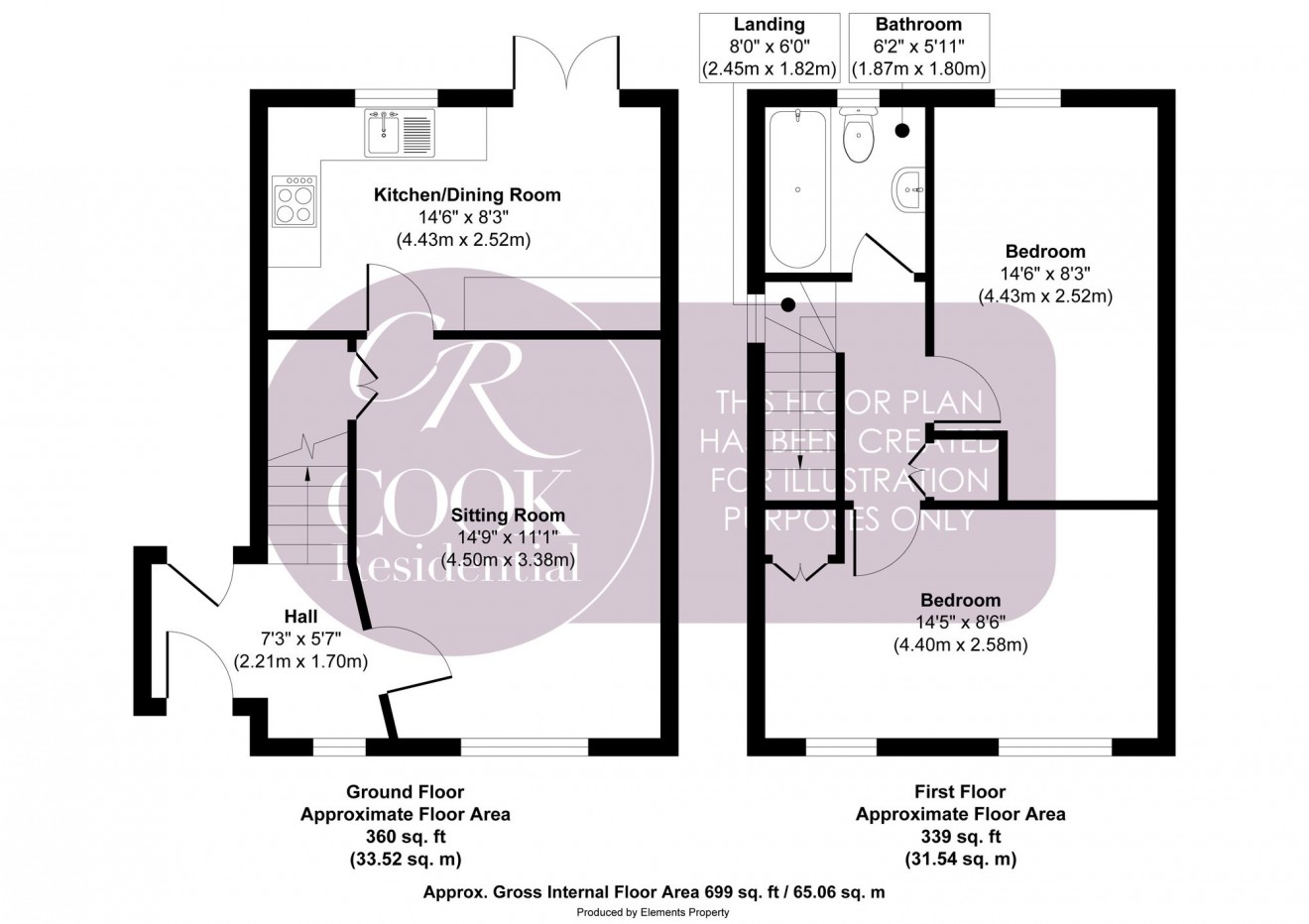 Floorplan for Hamlet Close, Cheltenham
