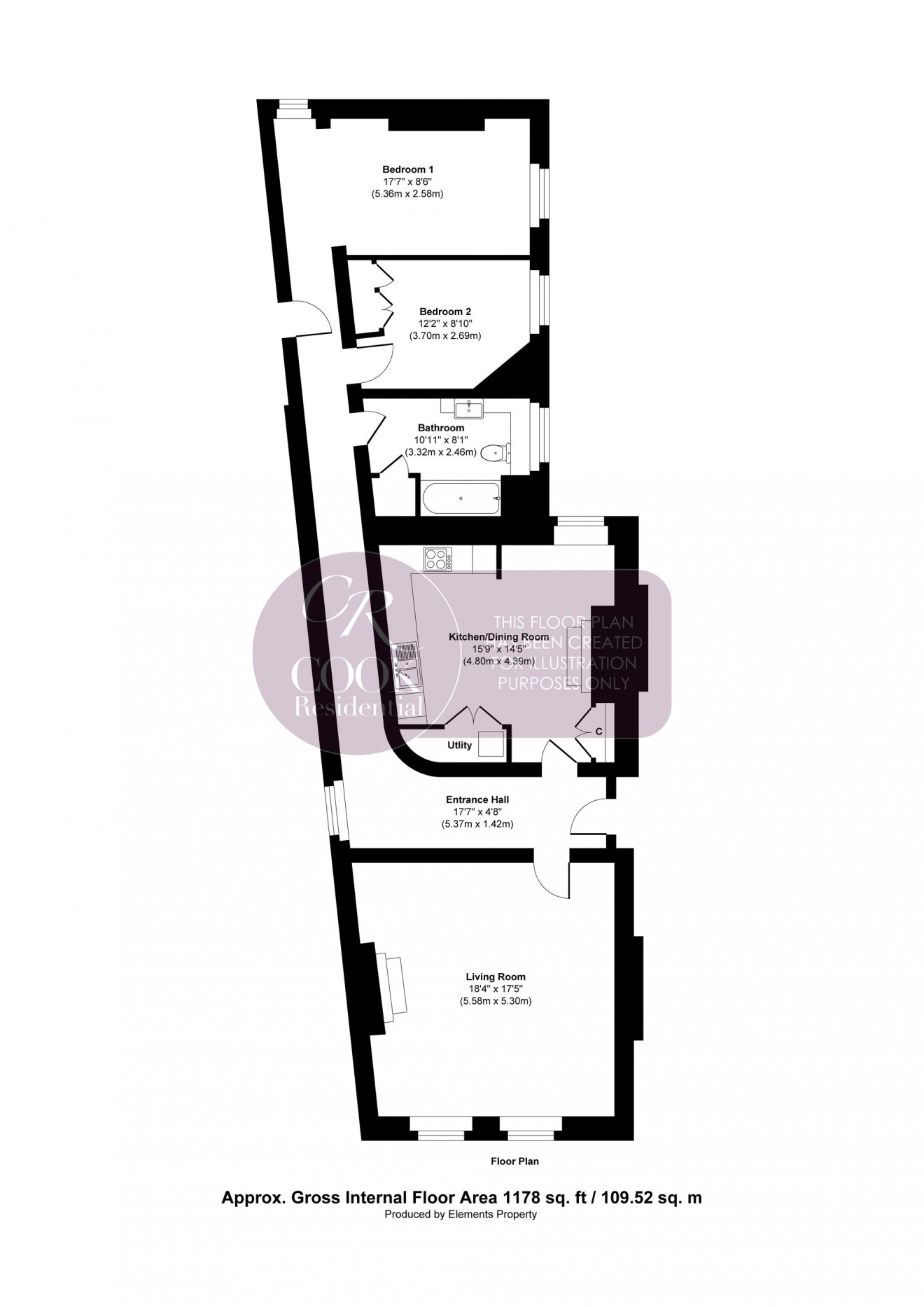 Floorplan for Crescent Place, Cheltenham, GL50