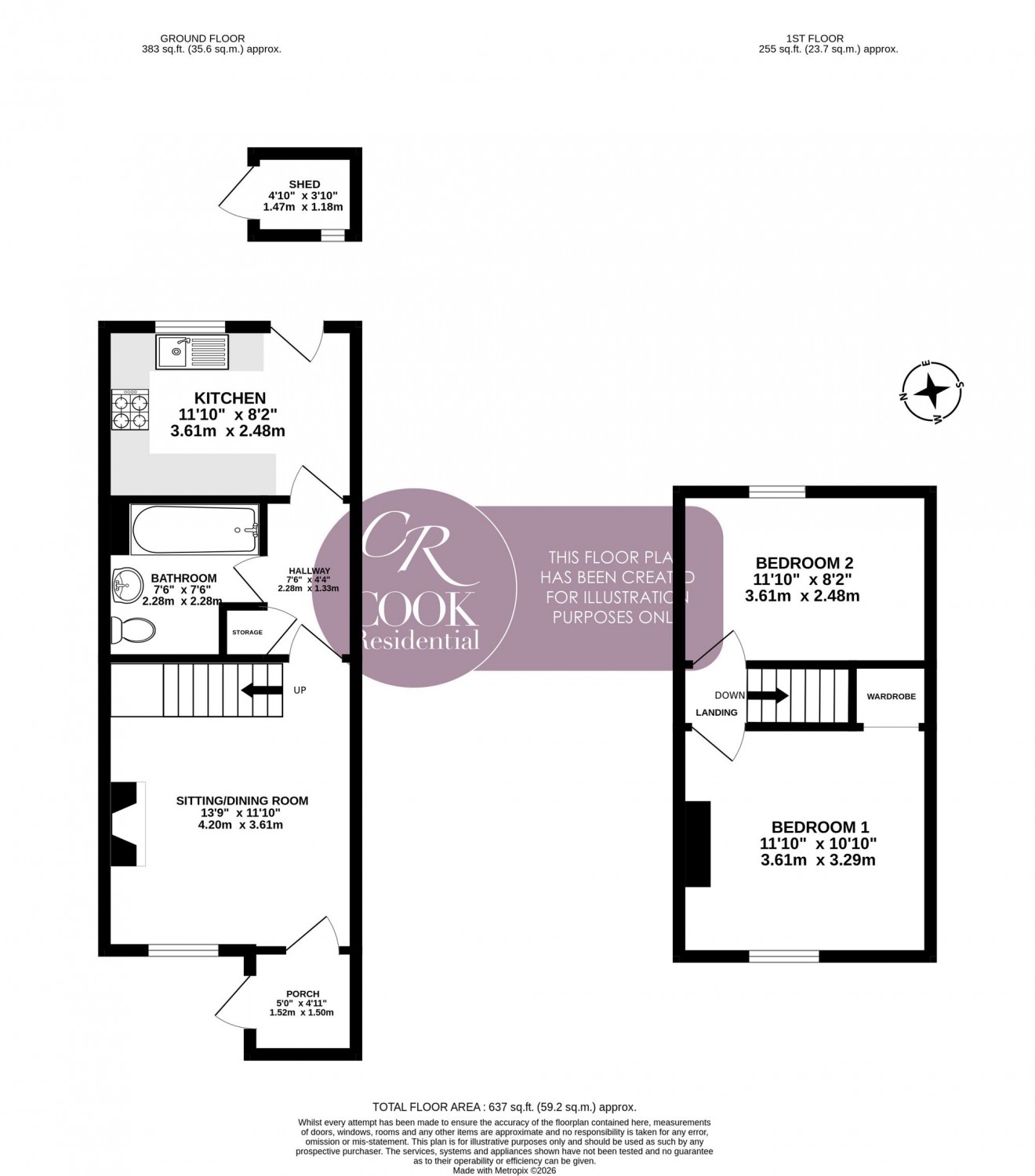 Floorplan for Bouncers Lane, Prestbury
