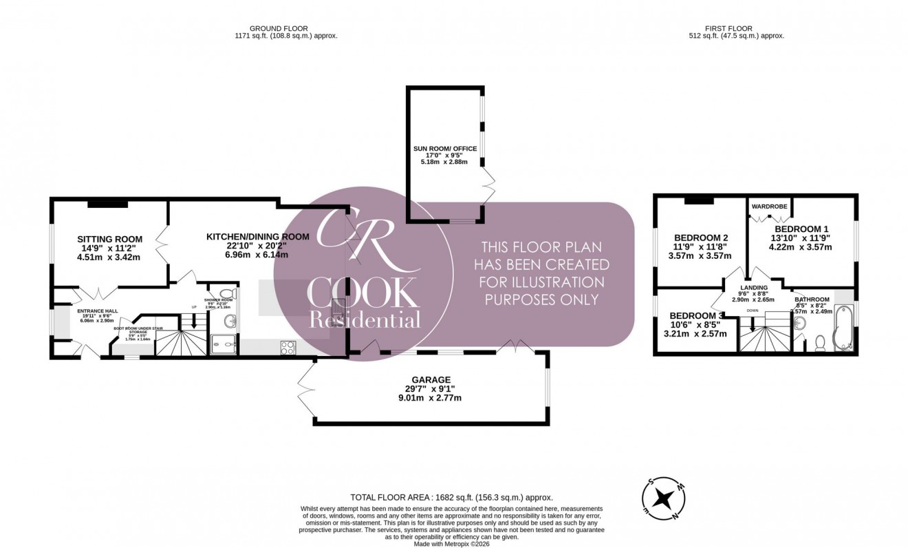 Floorplan for Battledown Close, Battledown