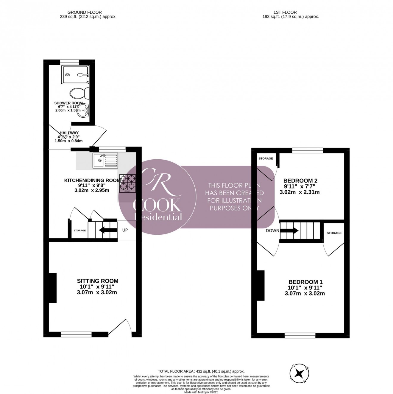 Floorplan for Upper Park Street, Cheltenham, GL52