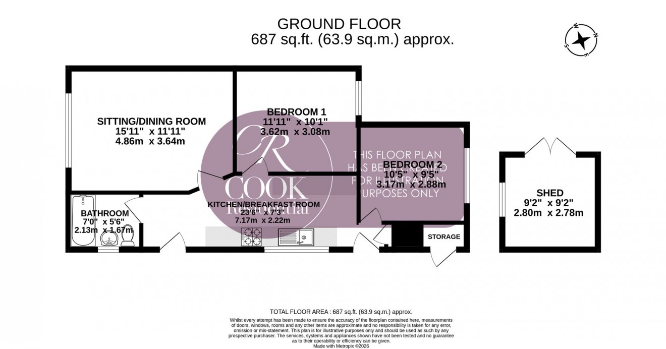 Floorplan for Kingsmead Close, Cheltenham, GL51
