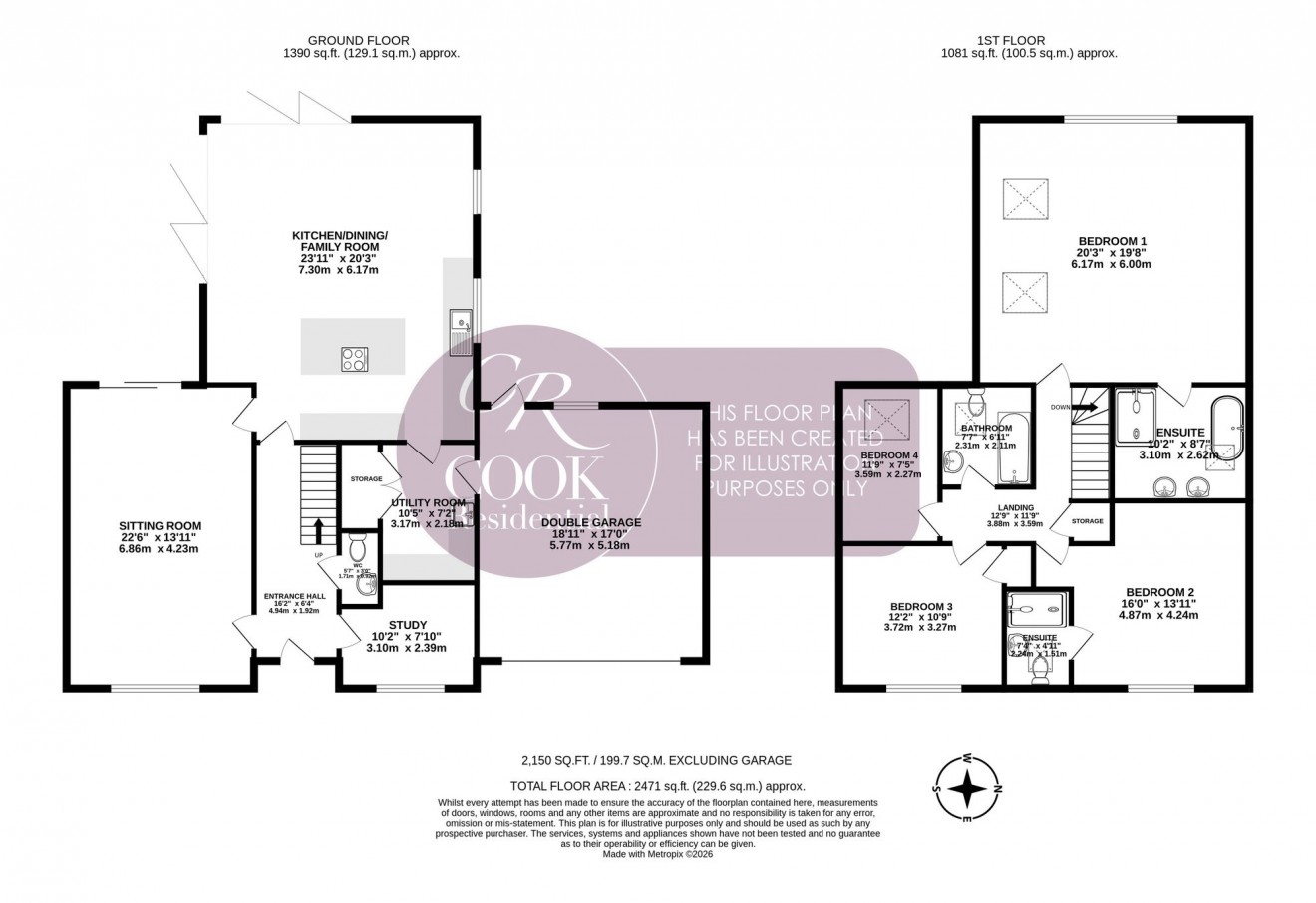 Floorplan for Ash Lane, Down Hatherley