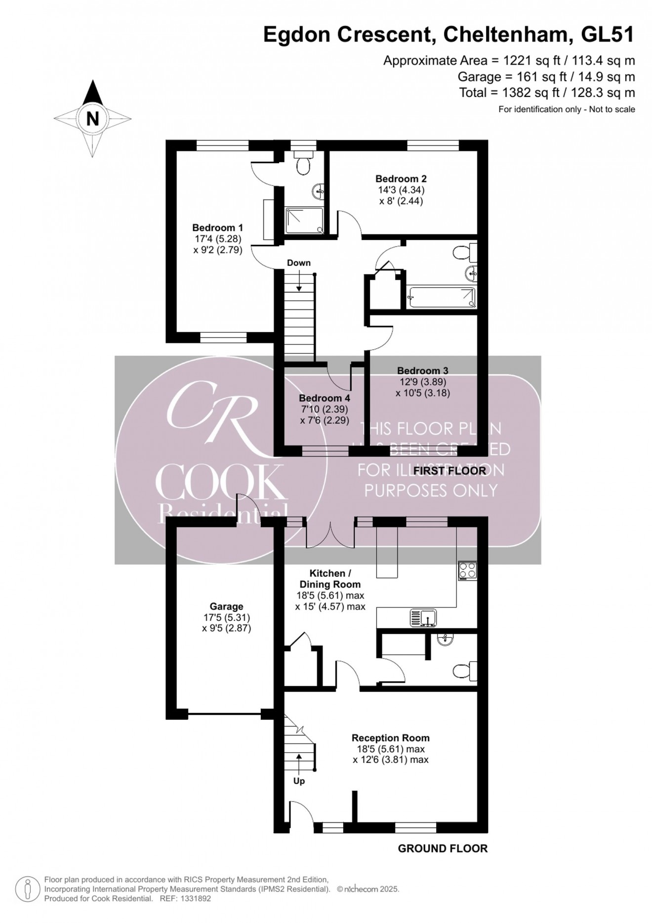 Floorplan for Egdon Crescent, Cheltenham, GL51