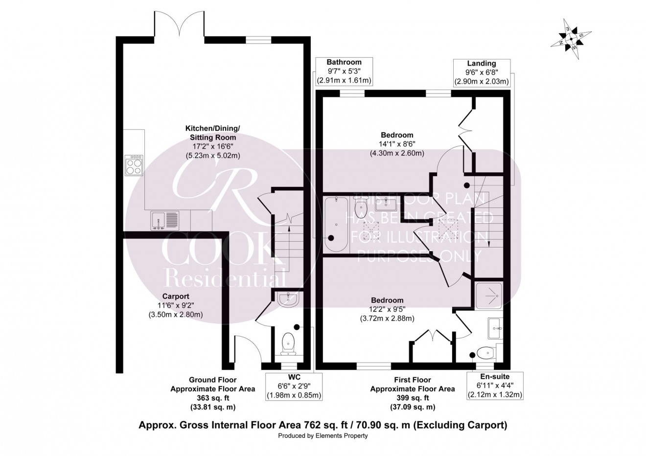 Floorplan for Grove Street, Cheltenham, GL50