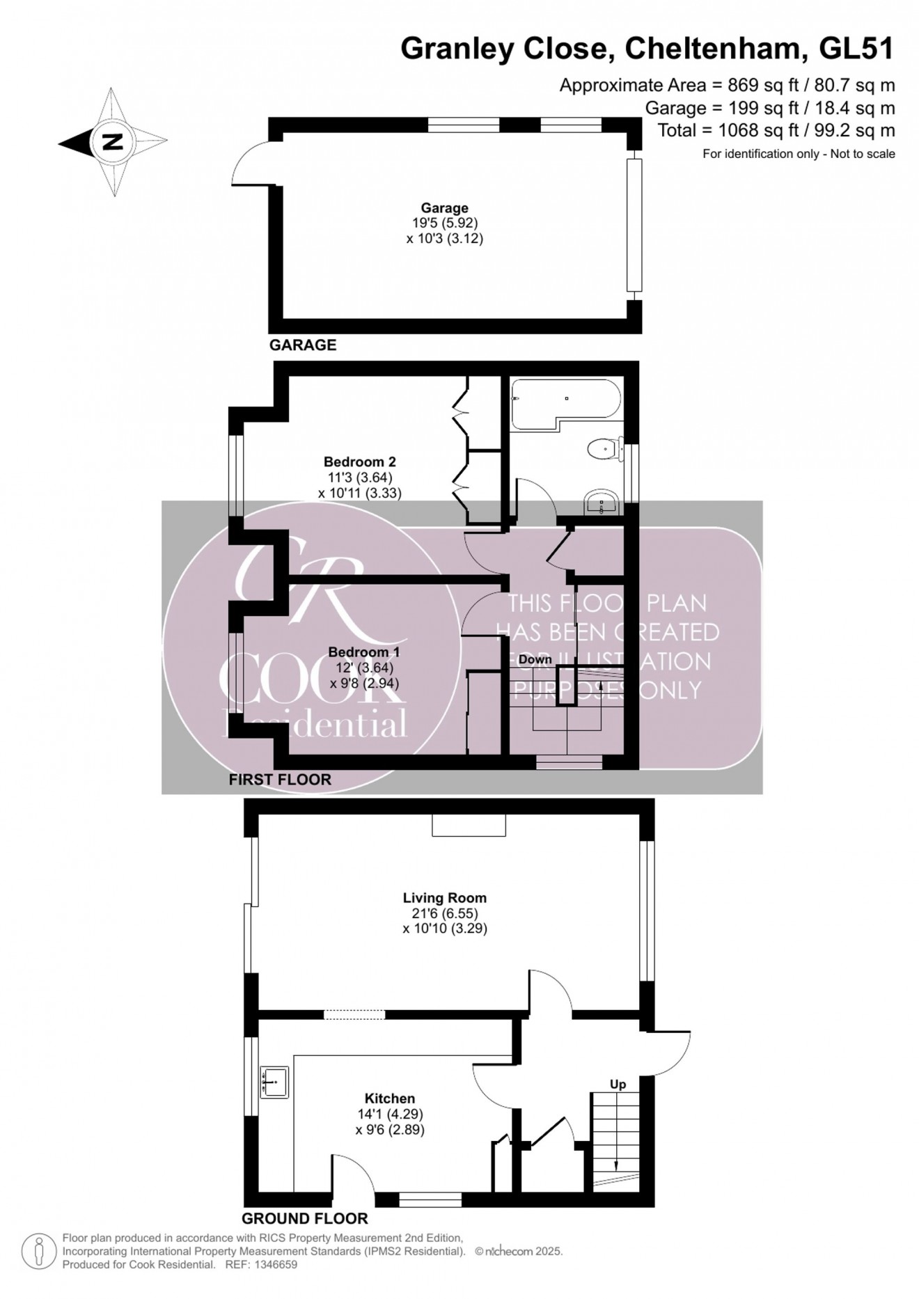 Floorplan for Granley Close, Cheltenham, GL51