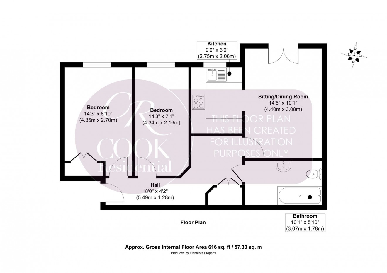 Floorplan for Brookbank Close, Marquis House, GL50