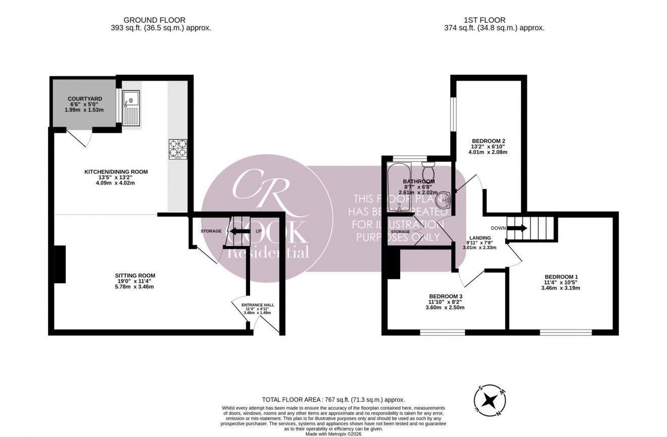 Floorplan for Hewlett Place, Cheltenham
