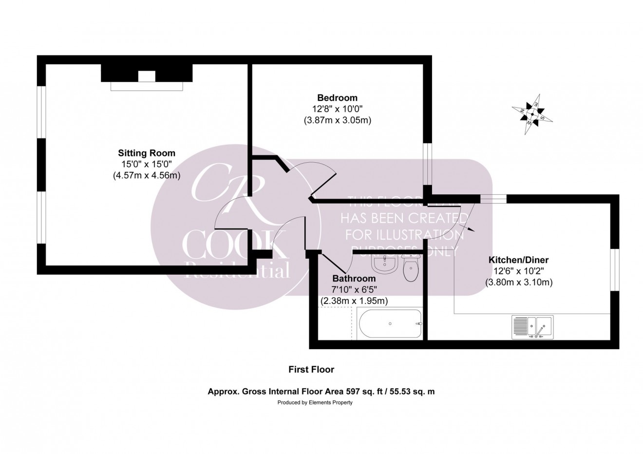 Floorplan for Wellington Street, Garwood House Wellington Street, GL50