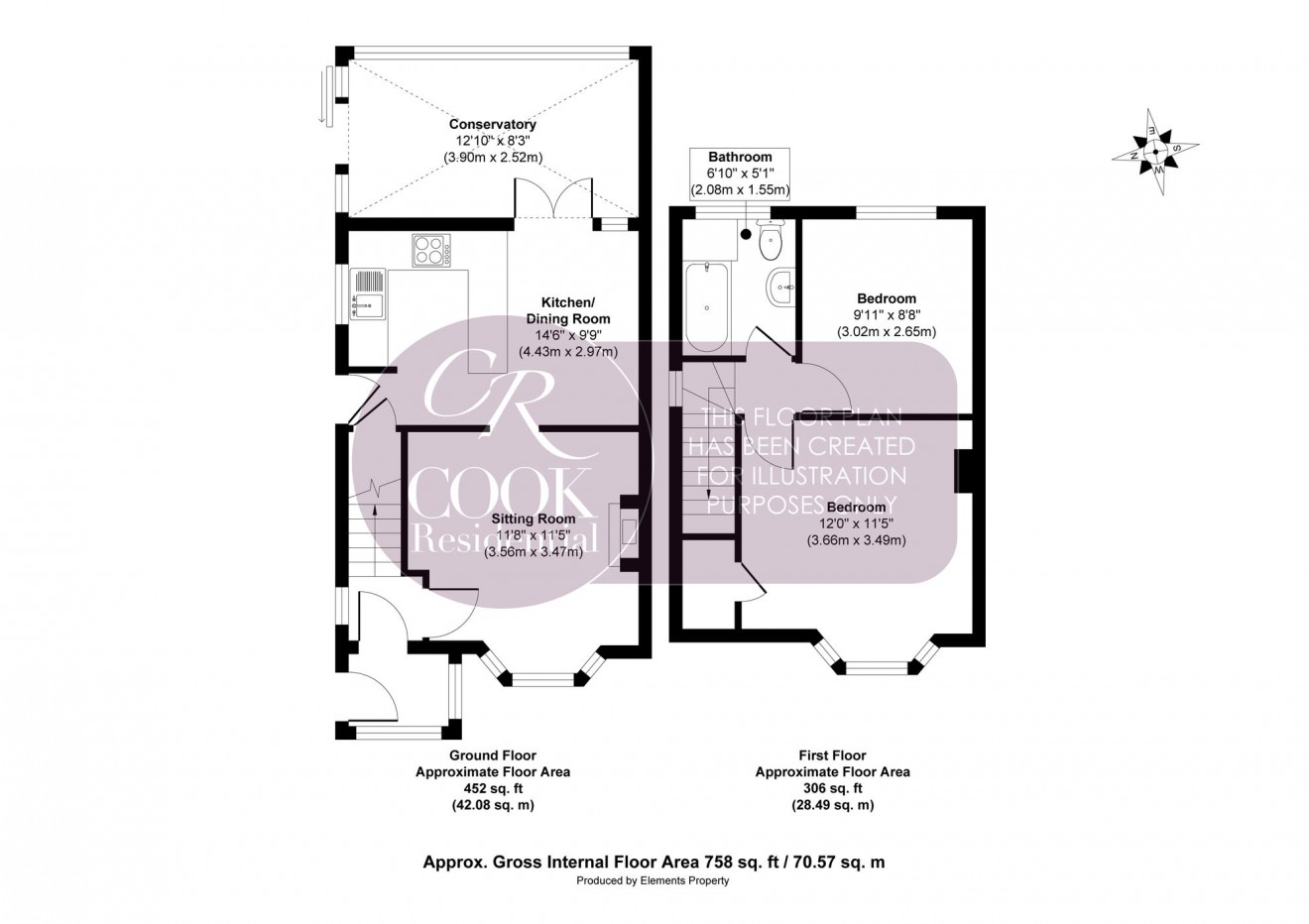 Floorplan for Elmfield Road, Cheltenham, GL51