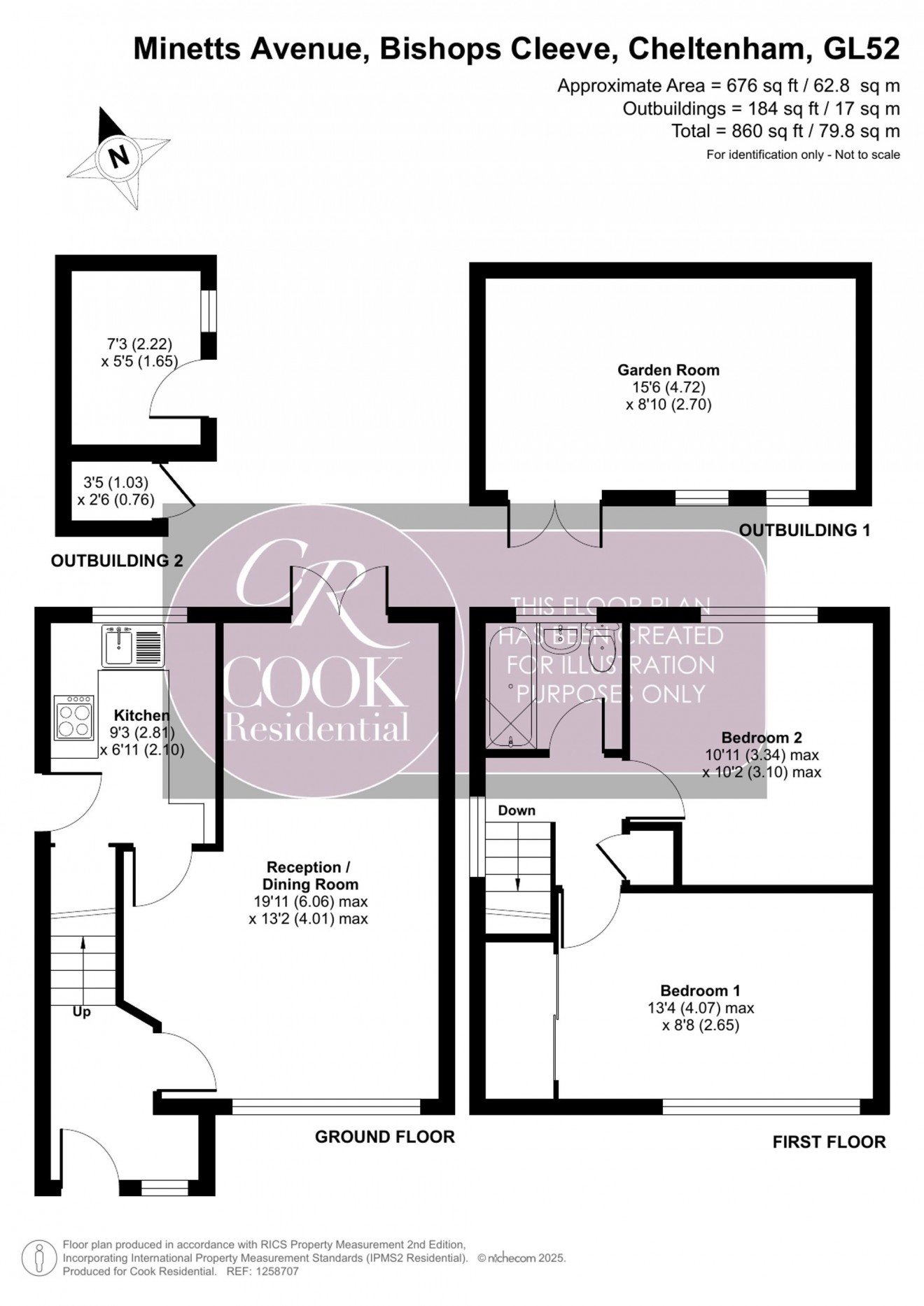 Floorplan for Minetts Avenue, Bishops Cleeve, GL52