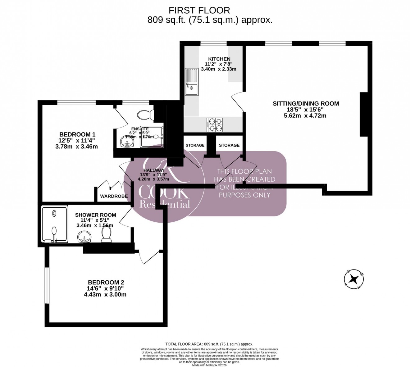 Floorplan for Hatherley Road, Lansdown