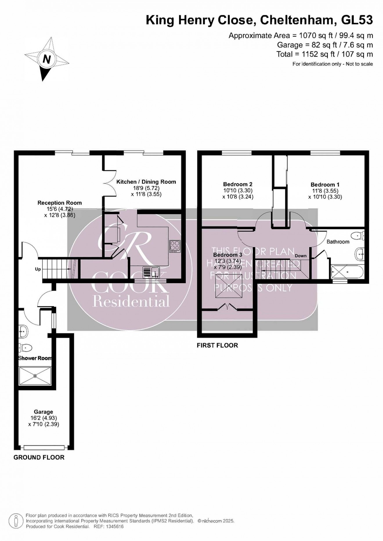 Floorplan for King Henry Close, Cheltenham, GL53