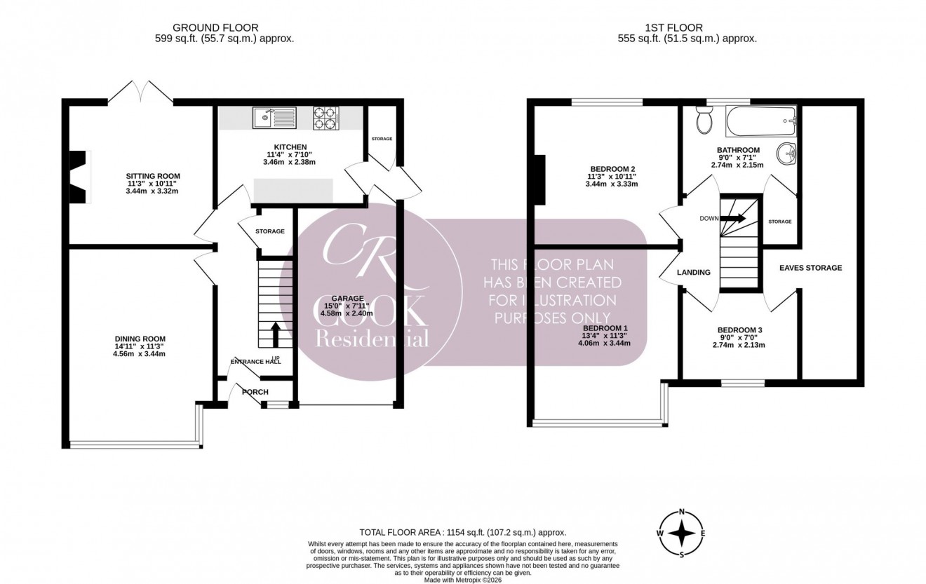 Floorplan for South View Way, Prestbury