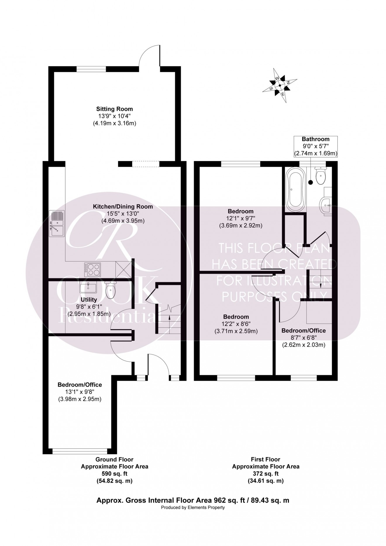 Floorplan for Hartbury Close, Cheltenham, GL51