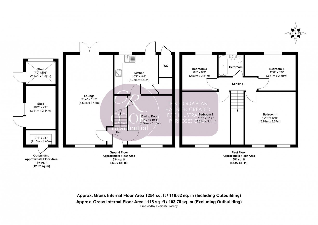 Floorplan for Lynworth Place, Cheltenham, GL52