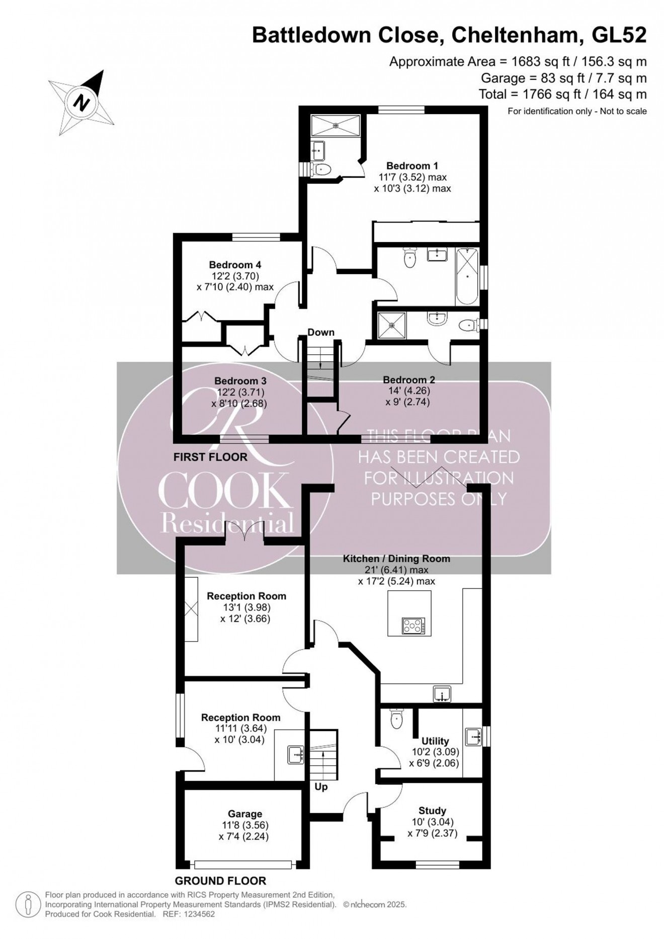 Floorplan for Battledown Close, Cheltenham, GL52