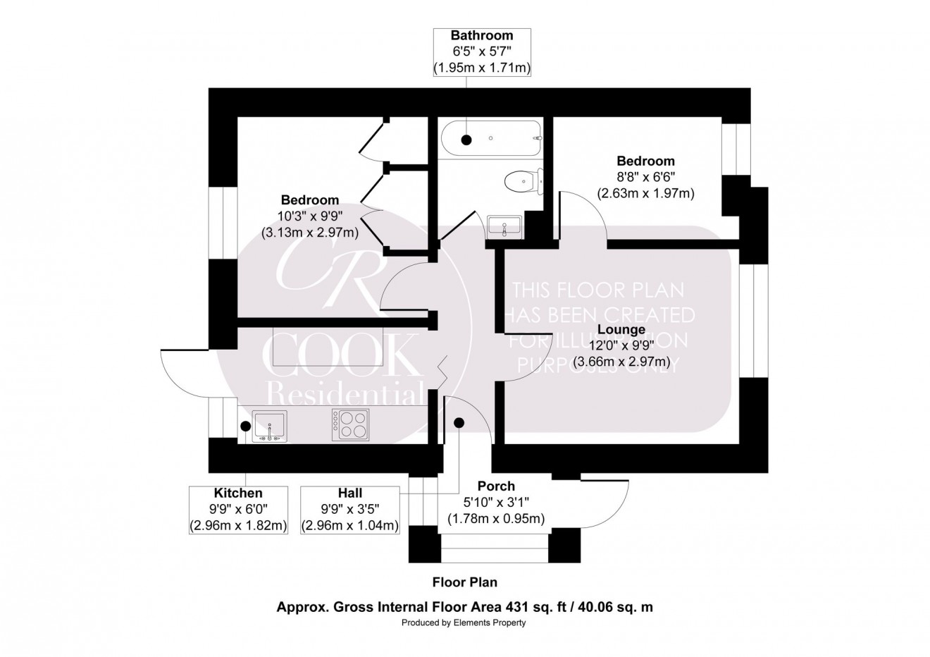 Floorplan for Greville Court, Cheltenham, GL51