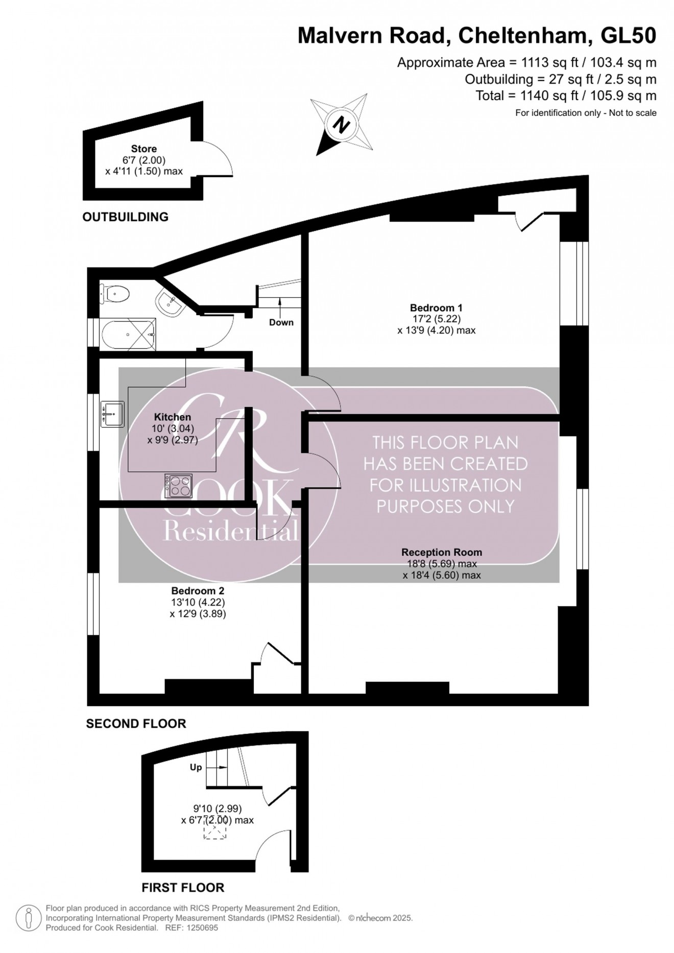 Floorplan for Malvern Road, Cheltenham, GL50