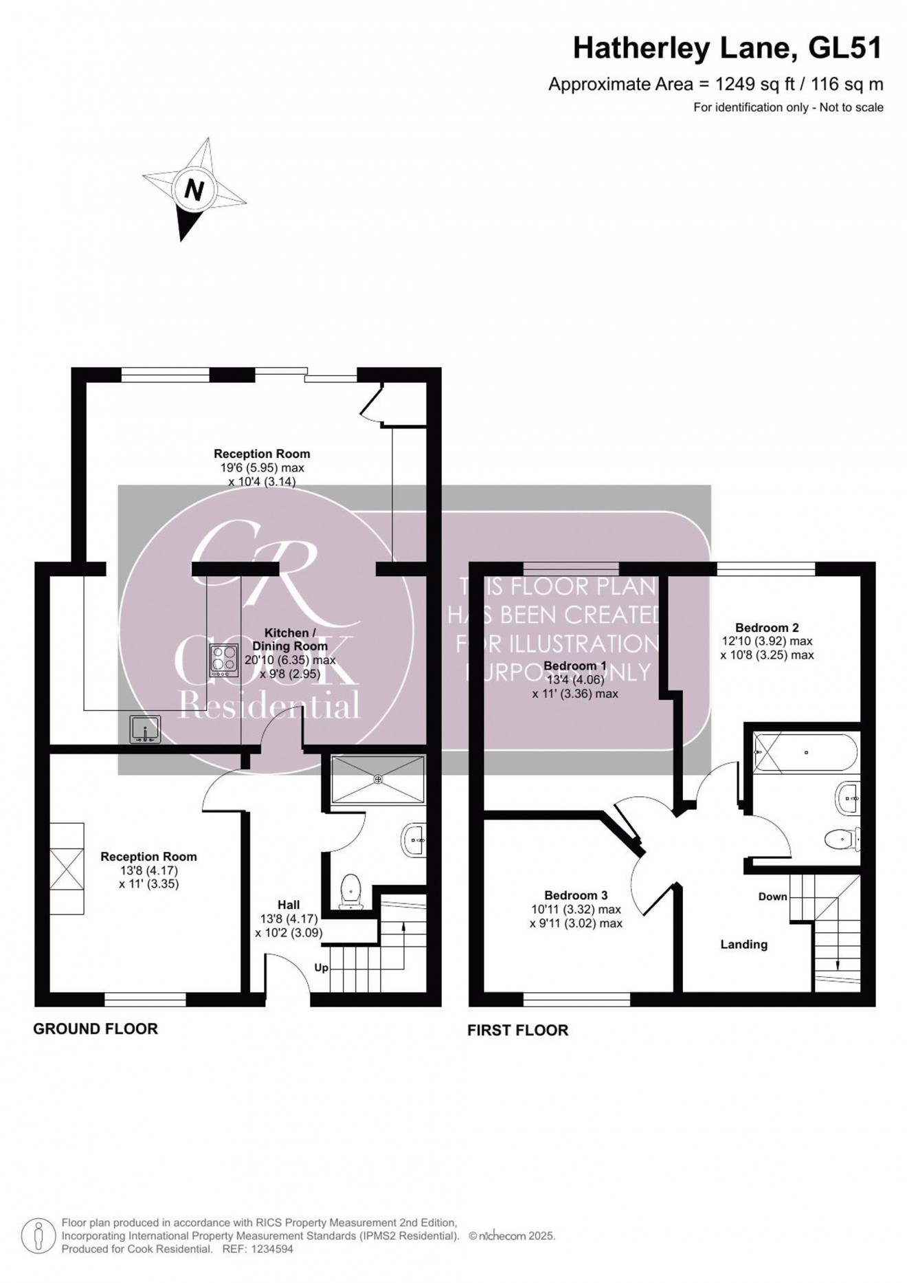 Floorplan for Hatherley Lane, Cheltenham, GL51