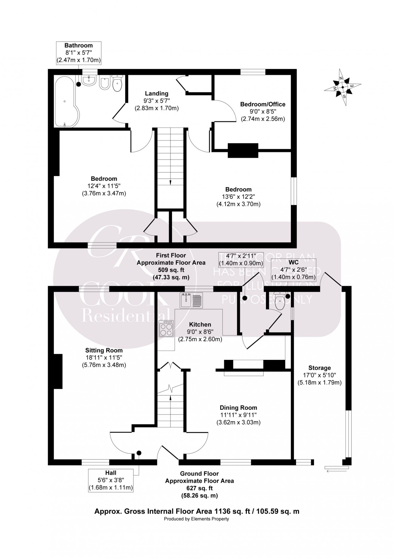 Floorplan for Tennyson Road, Cheltenham, GL51