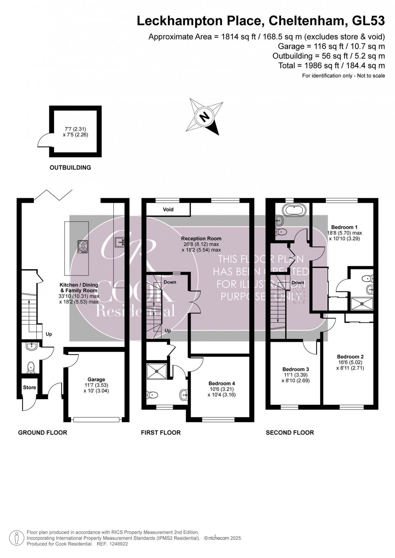 Floorplan for Leckhampton Place, Cheltenham, GL53