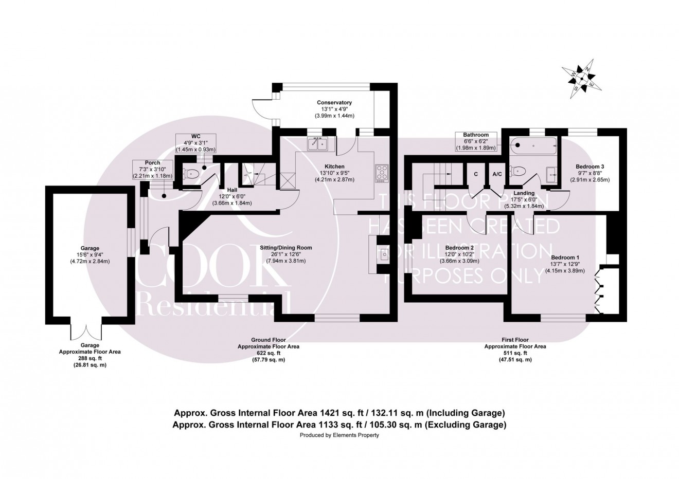 Floorplan for Tennyson Road, Cheltenham, GL51