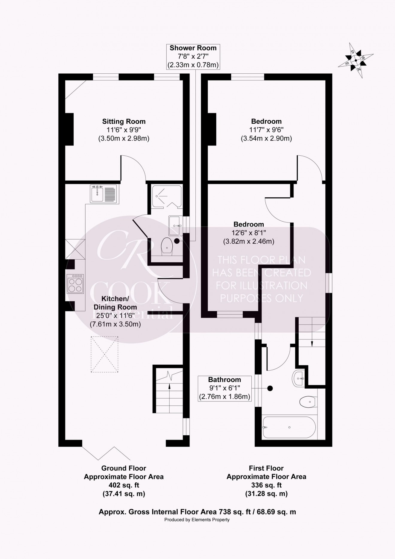 Floorplan for Baker Street, Cheltenham, GL51