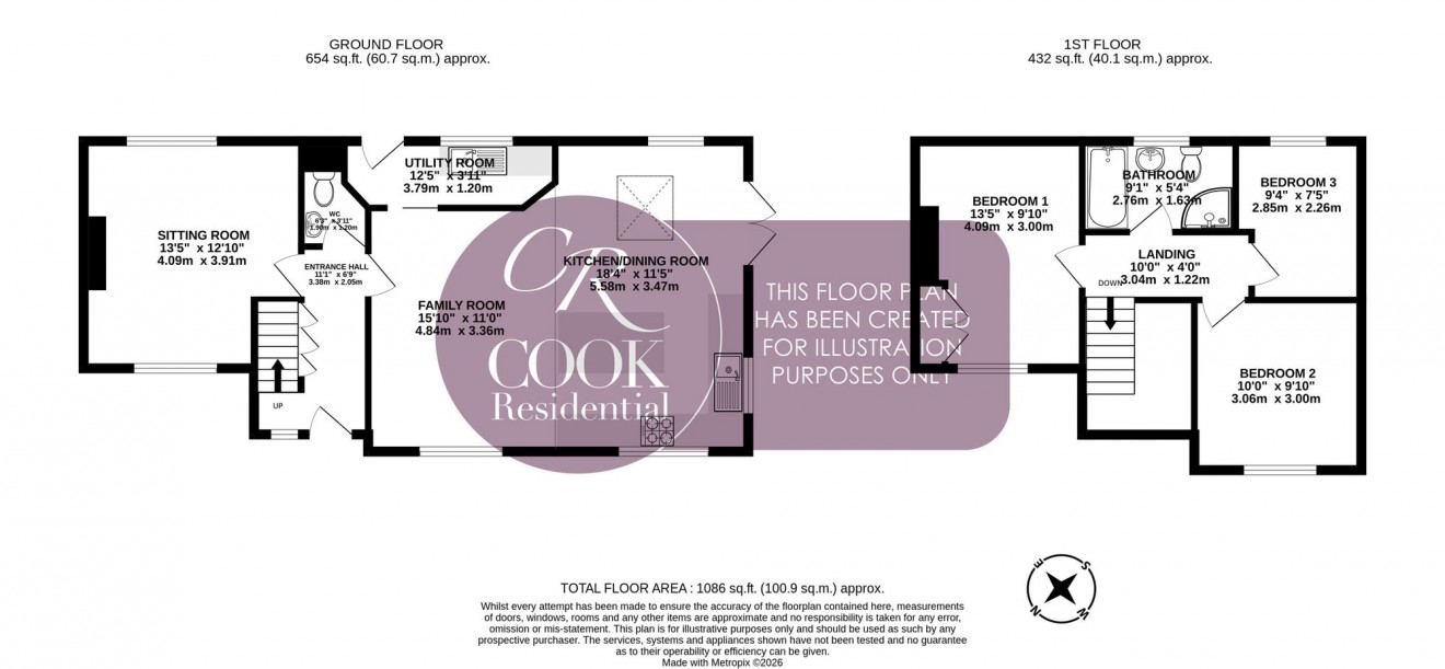 Floorplan for Wordsworth Avenue, Cheltenham
