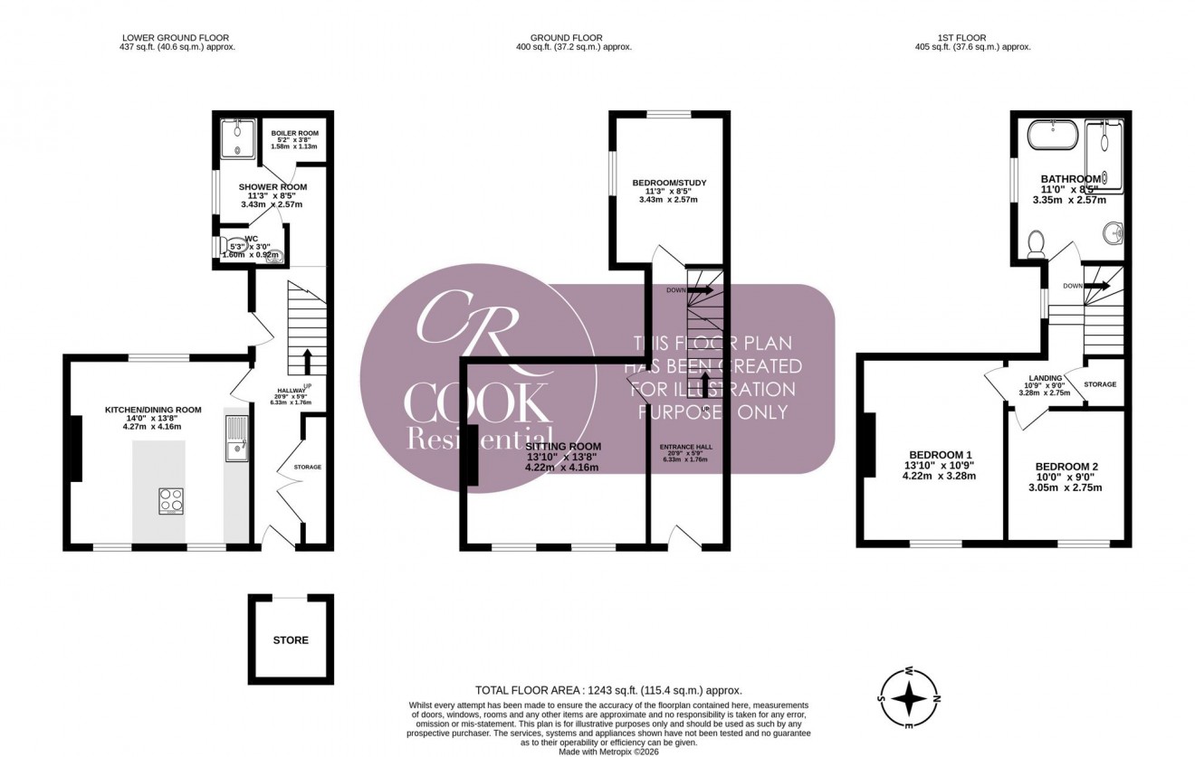 Floorplan for Gratton Road, Cheltenham