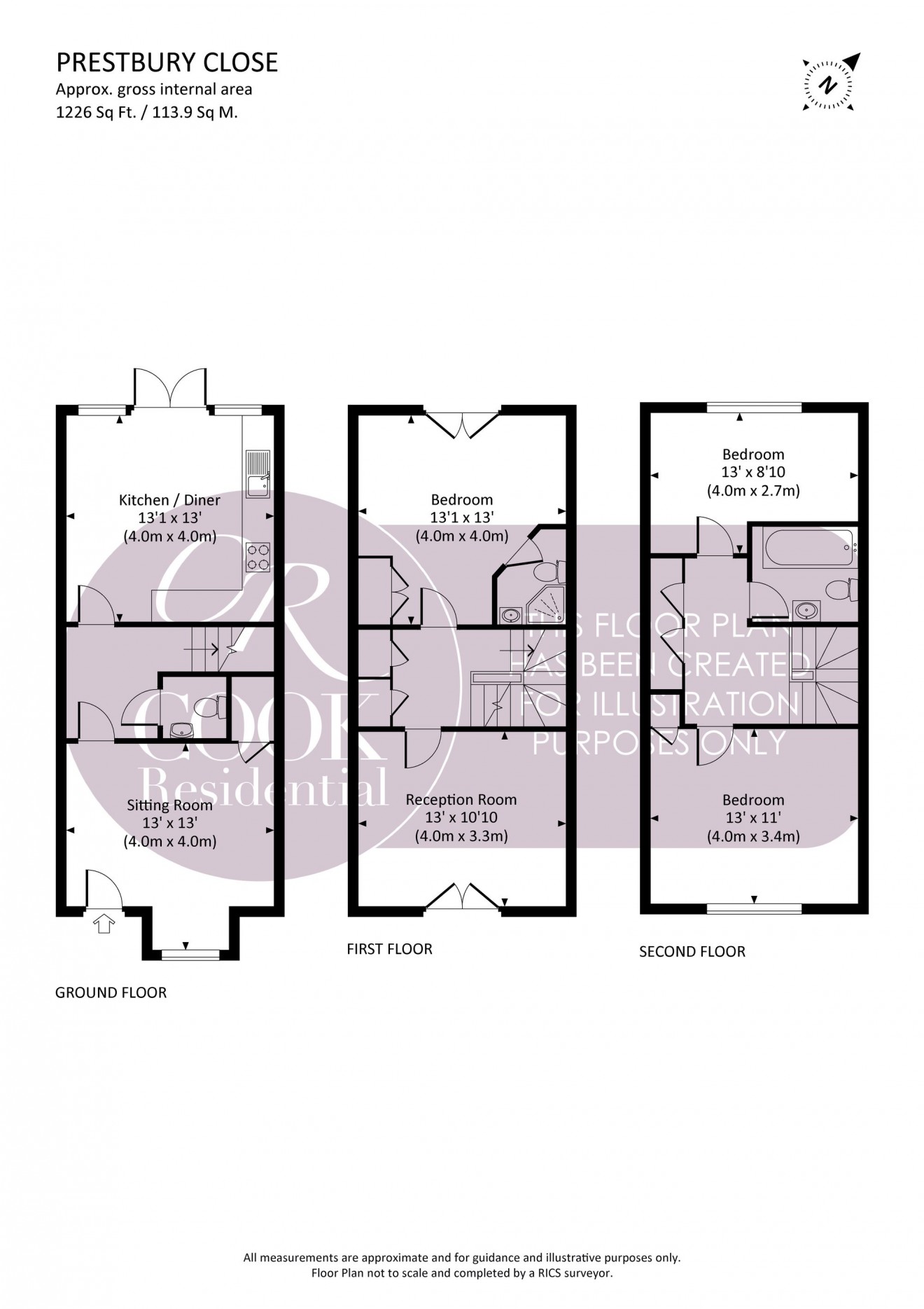 Floorplan for Prestbury Close, Cheltenham, GL52