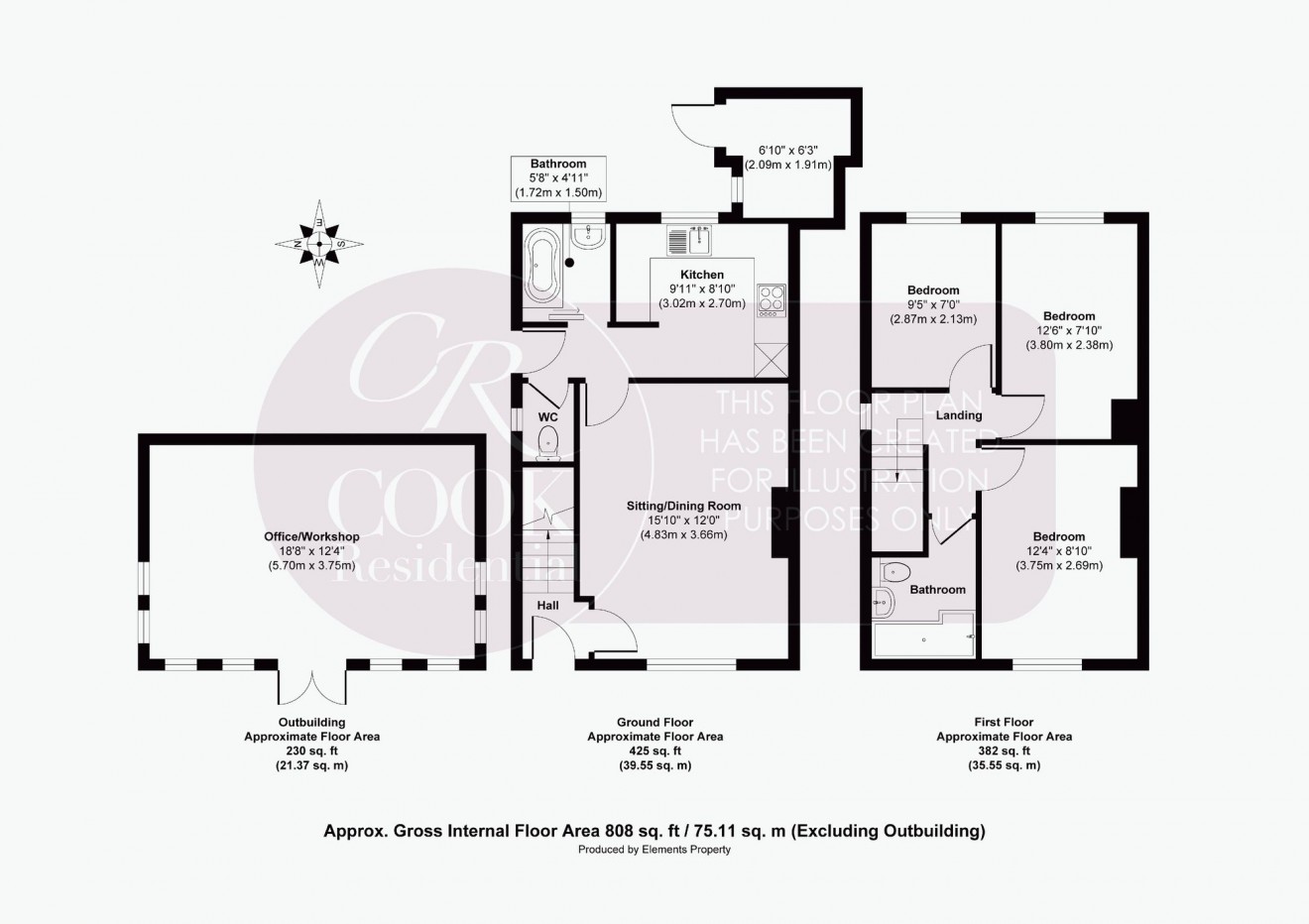 Floorplan for Severn Road, Cheltenham, GL52