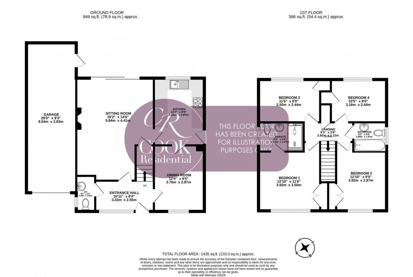 Floorplan for Carisbrooke Drive, Charlton Kings, GL52