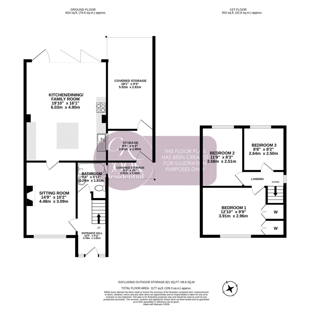 Floorplan for Daylesford Close, Benhall
