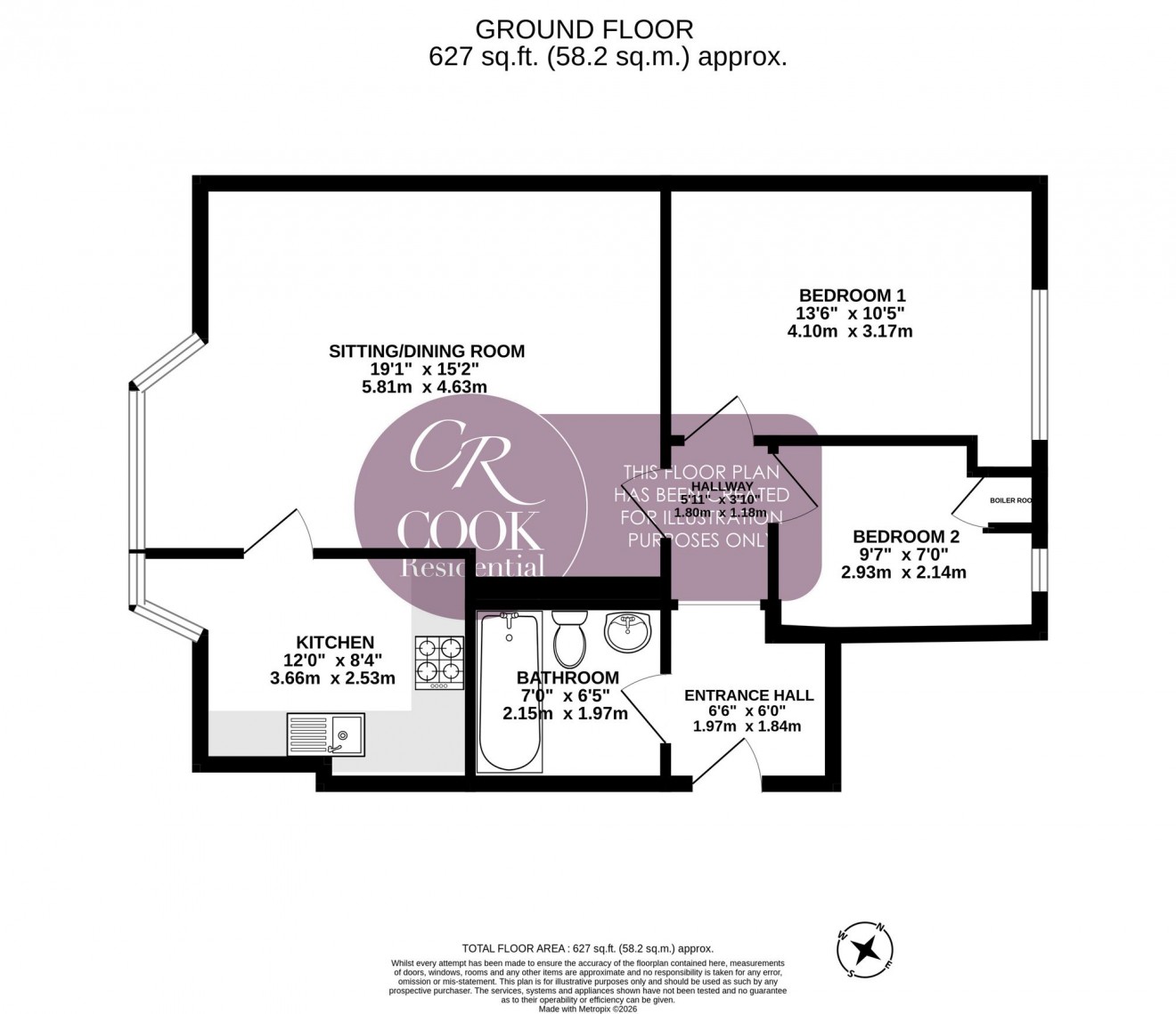 Floorplan for 3 Lansdown Terrace, Malvern Road